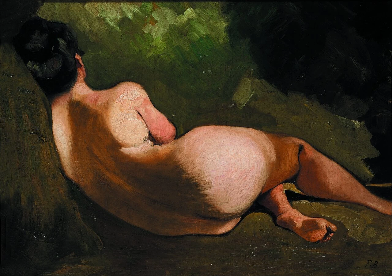 Jean-Frédéric Bazille-50-Nudo disteso da dietro
